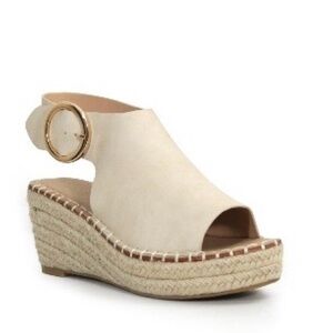 Women's Cream Wedge Sandals